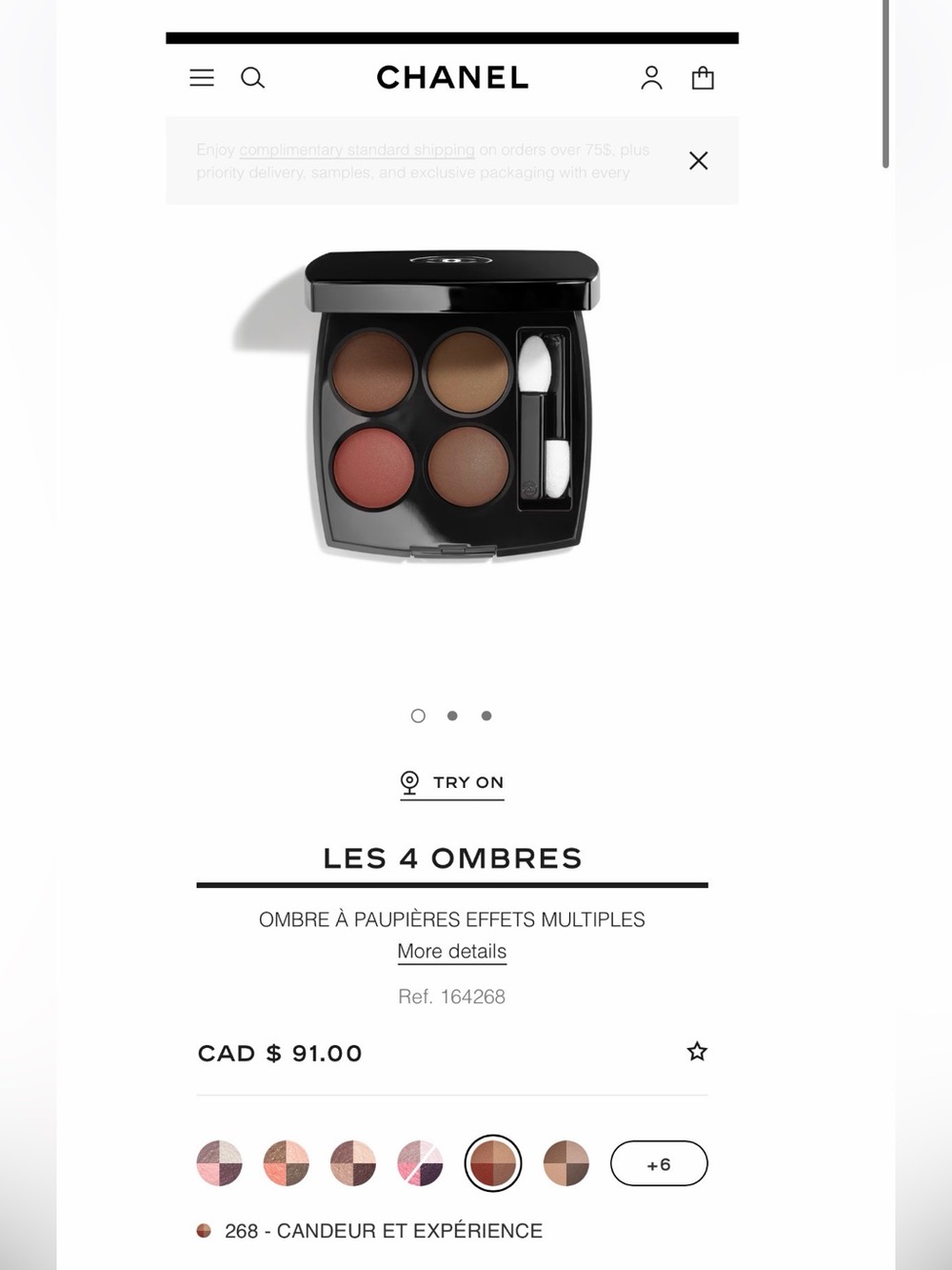CHANEL Les 4 Ombres Eyeshadow Quartet โ 268